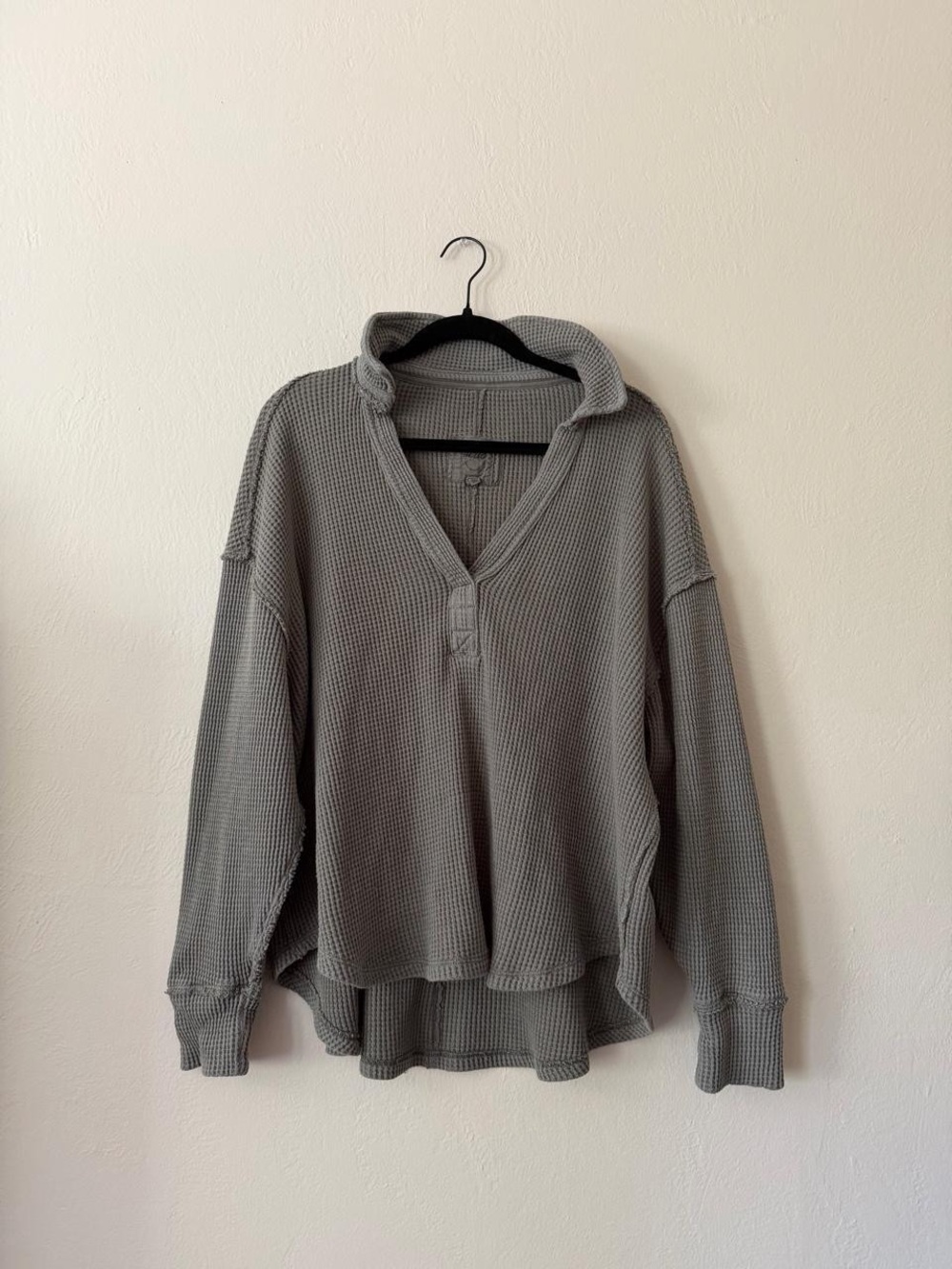 aerie Neutral Taupe Waffle Knit Pullover